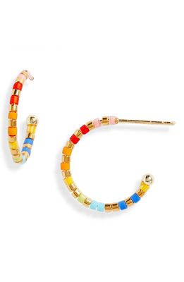 Estella Bartlett Multicolor Bead Hoop Earrings in Gold
