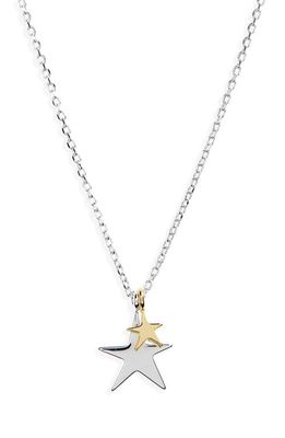 Estella Bartlett Two-Tone Double Star Pendant Necklace in Silver/Gold 