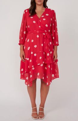 Estelle Begin Again Polka Dot Long Sleeve Dress in Rose/Milk 