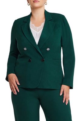 Estelle Clever Double Breasted Blazer in Grove Green
