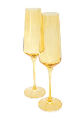 Estelle Color 2-Piece Champagne Flute Glass Set