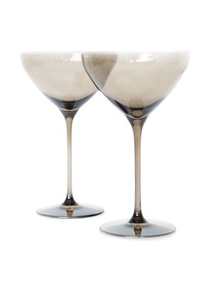 Estelle Colored 2-Piece Martini Glass Set - Gray Smoke - Gray Smoke