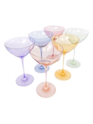 Estelle Colored 6-Piece Martini Glass Set - Mixed - Mixed