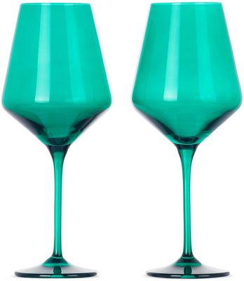 Estelle Colored Glass Green Wine Glass Set