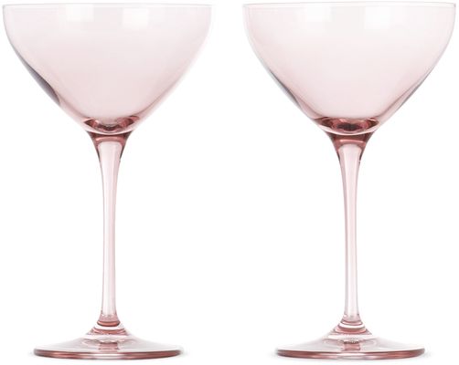 Estelle Colored Glass Pink Martini Glass Set