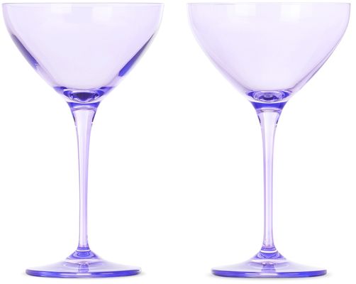Estelle Colored Glass Purple Martini Glass Set