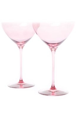 Estelle Colored Glass Set of 2 Martini Glasses in Rose