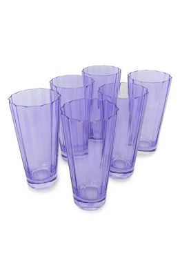 Estelle Colored Glass Sunday Set of 6 Highball Glasses in Lavender