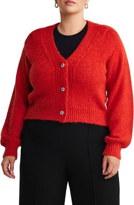 Estelle Crystal Button Cardigan in Pomegranate