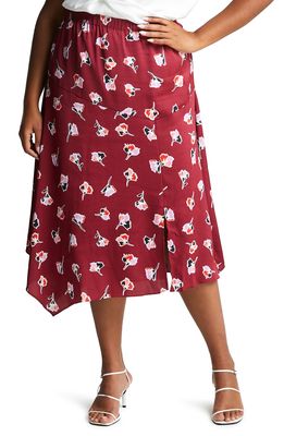 Estelle Fanfare Floral Asymmetric Midi Skirt in Print