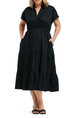 Estelle Louise Tiered Dress in Black