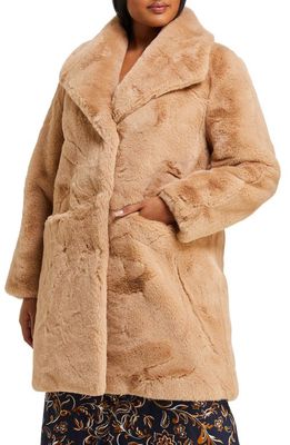 Estelle Matterhorn Faux Fur Coat in Camel