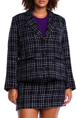 Estelle Paris Windowpane Tweed Jacket in Multi