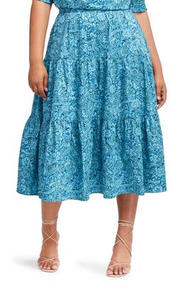 Estelle Sorrento Paisley Tiered Cotton Skirt in Print