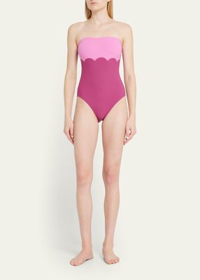 Estelle Strapless Two-Tone One-Piece Swimsuit