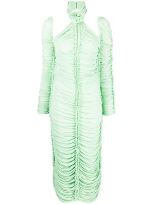 ESTER MANAS cut-out ruched midi dress - Green