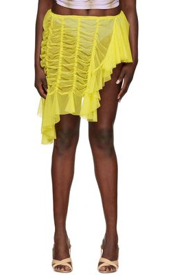 Ester Manas SSENSE Exclusive Yellow Miniskirt