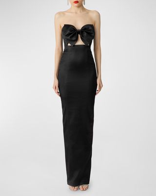 Esther Strapless Bow Column Gown
