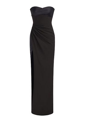 Esther Strapless Crepe & Satin Gown