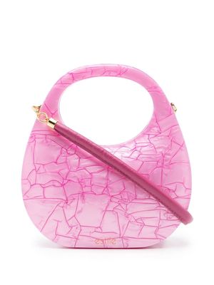 ESTILÉ logo-print cracked shoulder bag - Pink