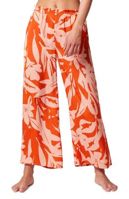 Etam Maja Floral Wide Leg Pajama Pants in Imp Fond Rose
