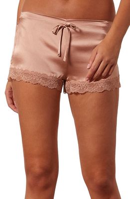 Etam Milky Silk Pajama Shorts in Powder Pink