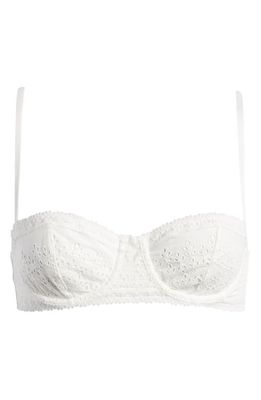 Etam Songe Cotton Eyelet Underwire Balconette Bra in Ecru