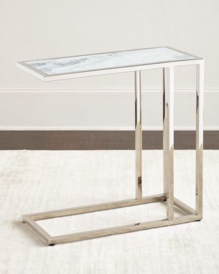 Etched Marble Side Table