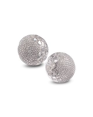 Eternity 18k White Gold Diamond Button Earrings