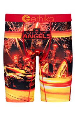 Ethika Kids' Angels Cup Boxer Briefs in Red/Yellow 