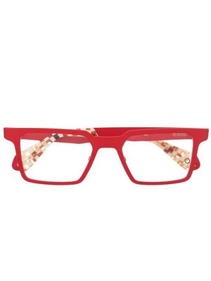 Etnia Barcelona check-pattern rectangle-frame glasses - Red