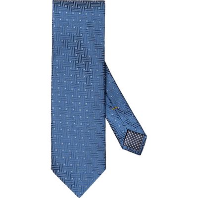 Eton Basketweave Silk Tie in Dark Blue 