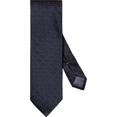 Eton Basketweave Silk Tie in Navy 