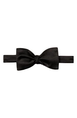 Eton Black Herringbone Silk Bow Tie