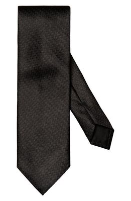 Eton Black Herringbone Silk Tie