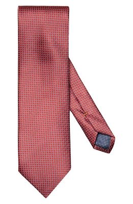 Eton Chevron Neat Silk Tie in Medium Red 