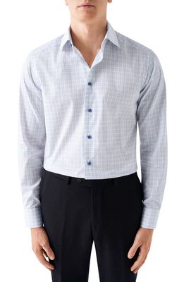 Eton Contemporary Fit Check Dress Shirt in Light/Pastel Blue