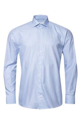 Eton Contemporary Fit Check Dress Shirt in Lt/Pastel Blue