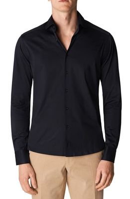 Eton Contemporary Fit Cotton Jersey Shirt in Navy