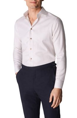 Eton Contemporary Fit Grid Check Cotton Dress Shirt in Light Beige