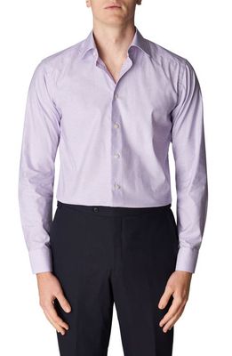 Eton Contemporary Fit Micro Check Dress Shirt in Lt/Pastel Purple