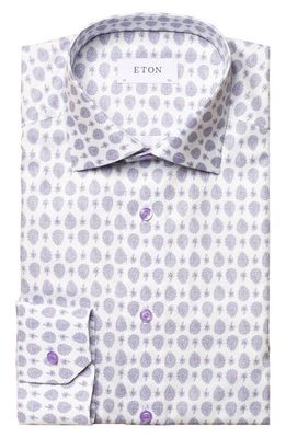 Eton Contemporary Fit Paisley Medallion Dress Shirt in Natural