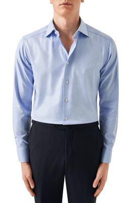 Eton Contemporary Fit Textured Organic Cotton Dress Shirt in Lt/Pastel Blue