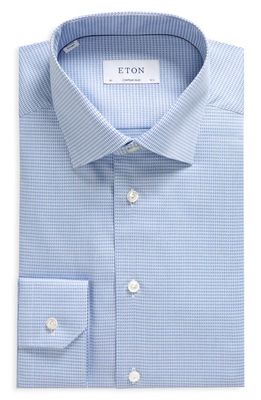 Eton Contemporary Fit Textured Twill Dress Shirt in Lt/Pastel Blue