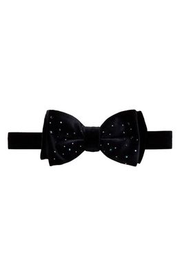 Eton Crystal Silk Velvet Bow Tie in Navy Blue