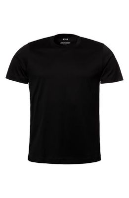 Eton Filo Di Scozia Cotton Crewneck T-Shirt in Black