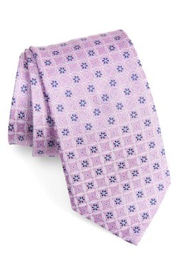 Eton Floral Circle Silk Tie in Medium Purple