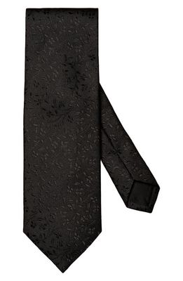 Eton Floral Embroidered Silk Tie in Black
