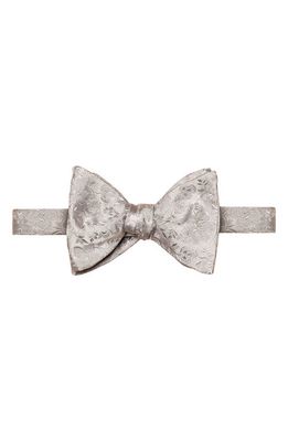 Eton Floral Jacquard Silk Bow Tie in Light/Pastel Gray