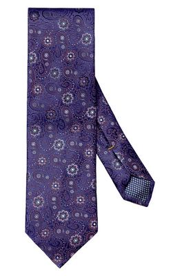 Eton Floral Paisley Silk Tie in Dark Purple